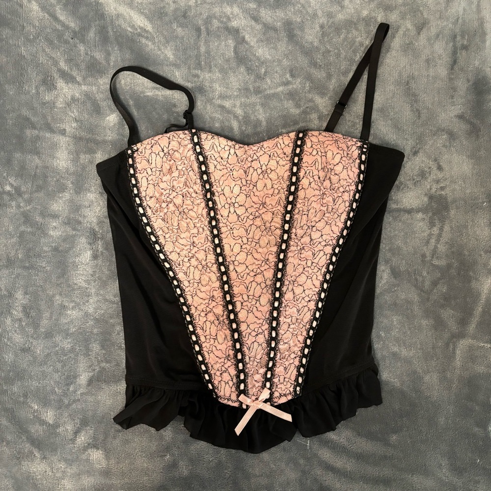 Frederick's of Hollywood Black and Pink Corset